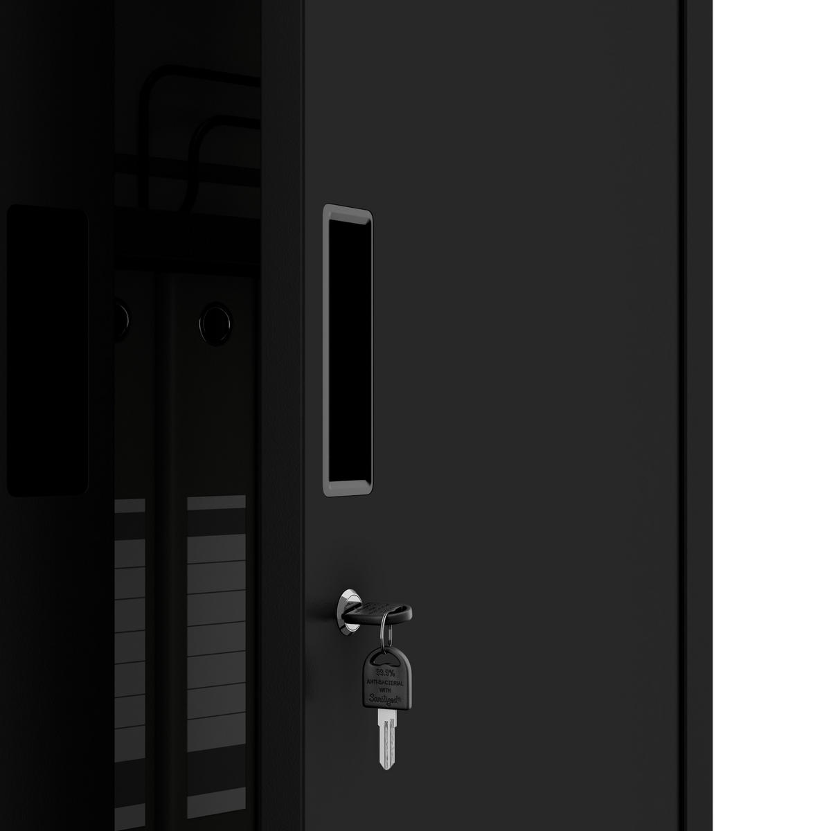 AKTENSCHRANK Jan Compact - Schwarz, Metall (80/175/40cm) - Jan Nowak