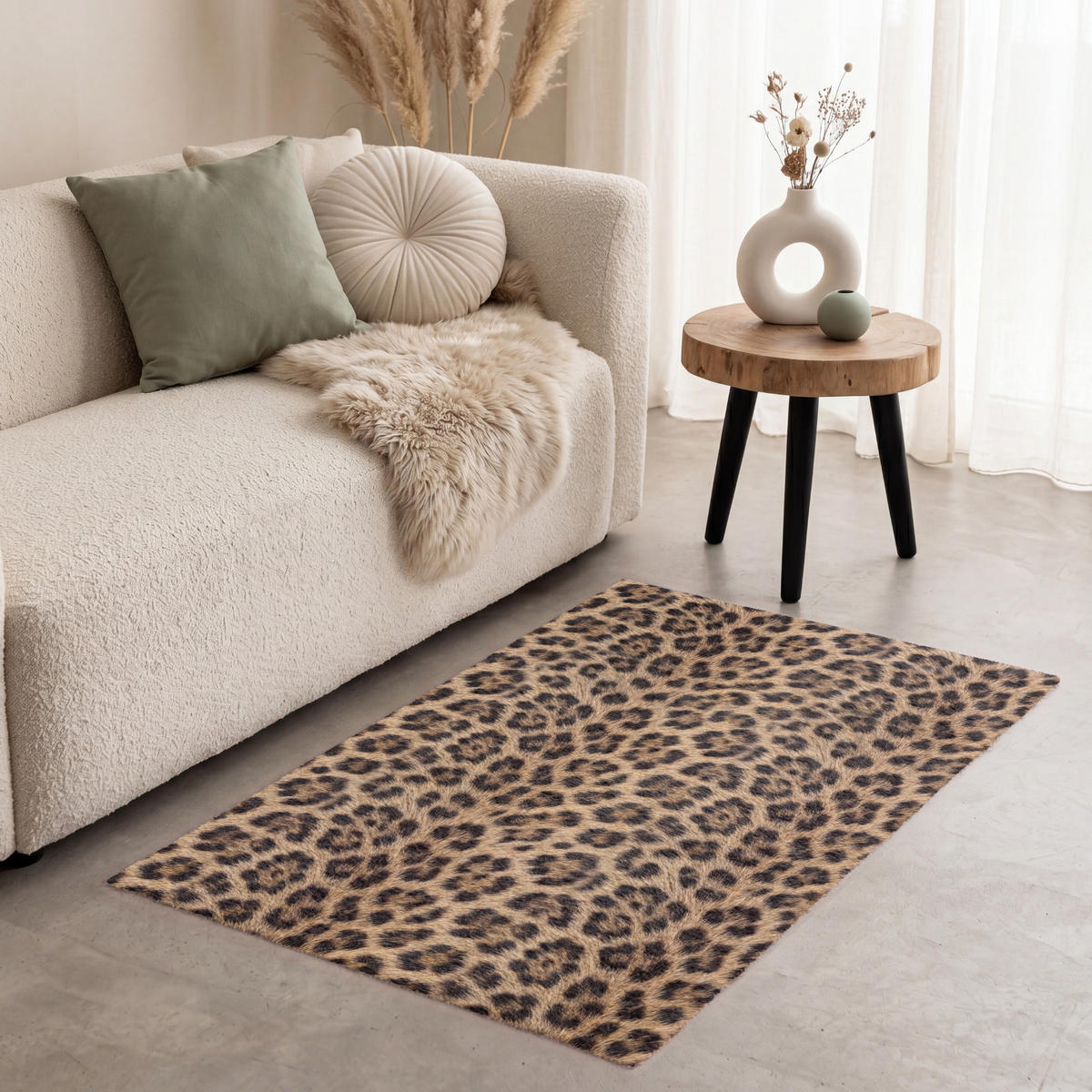 KOBERCE - Leopard - Kabát - Klasický - Hnedý - 80x120 cm - hnedá, textil/plast (80/0.4cm) - OnlyWow