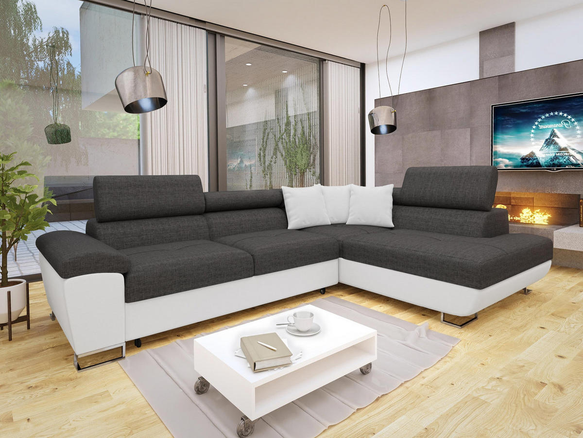 ECKSOFA Cotere Lux, Seite: Rechts - Grau, Holz/Textil (270/202cm) - MIRJAN24