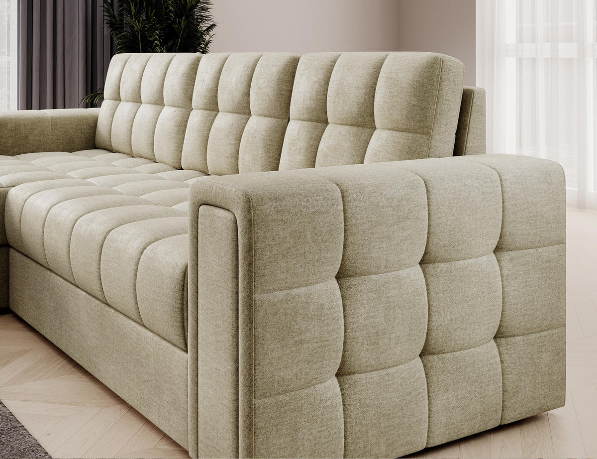 ECKSOFA BLENDI - Dunkelbeige (Monolith 04) - Beige, Holzwerkstoff (260/150cm) - Möblo