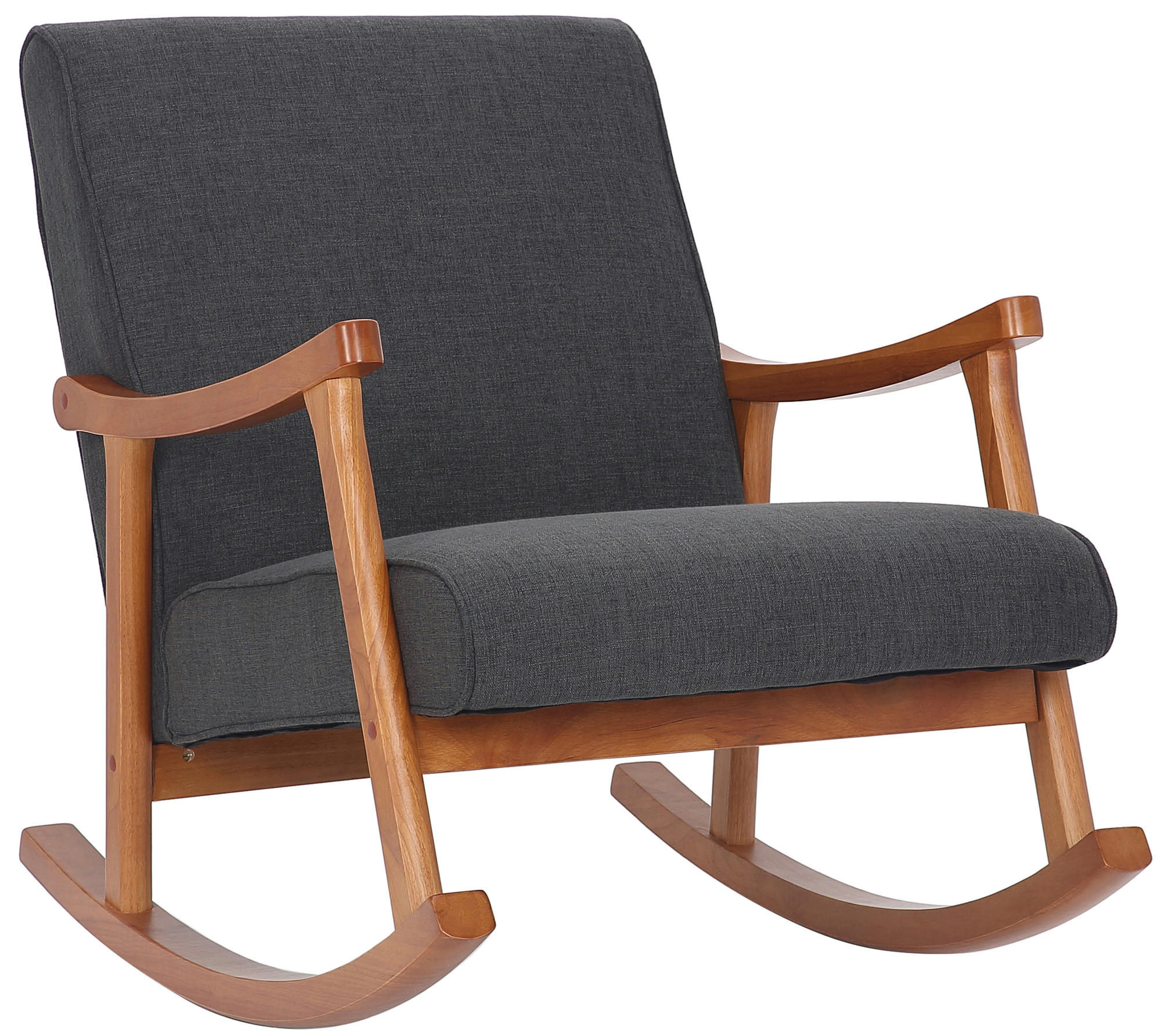 SCHAUKELSTUHL Stoff dunkelgrau - Dunkelgrau, Holz/Textil (67/82/92cm) - CLP