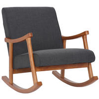 SCHAUKELSTUHL Stoff dunkelgrau - Dunkelgrau, Holz/Textil (67/82/92cm) - CLP