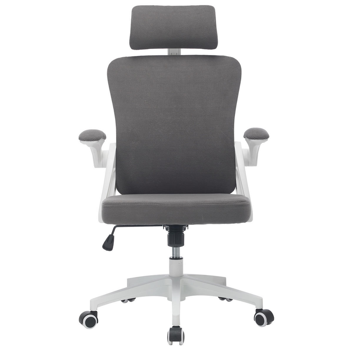 DREHSTUHL 65/58/128 cm Grau aus Upholstered mit Netzrücken, verstellbar - Grau, Textil (58/108/65cm) - OKWISH