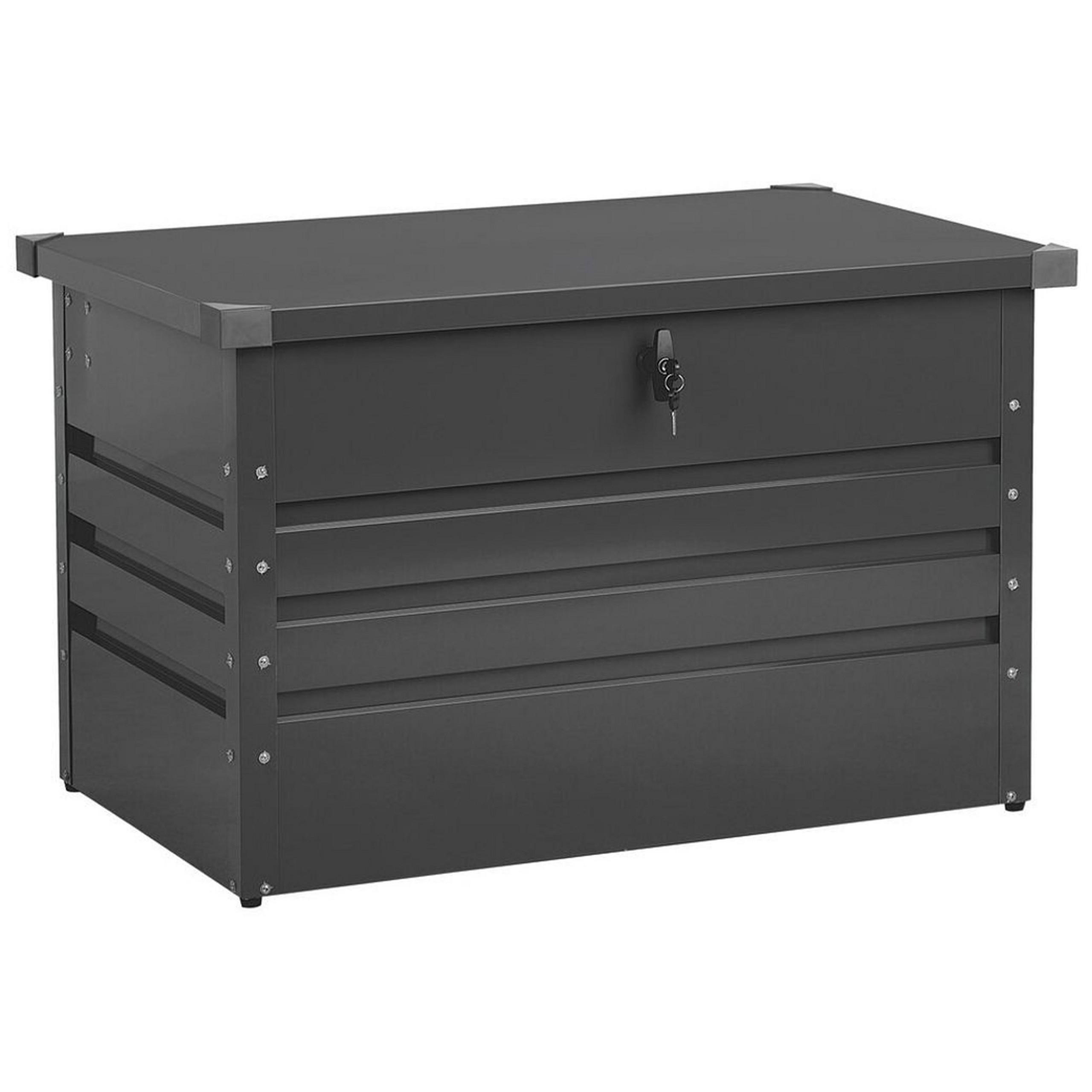 AUFLAGENBOX Stahl graphitgrau 100/62 cm Cebrosa - Graphitfarben, Metall (100/64/62cm) - Beliani