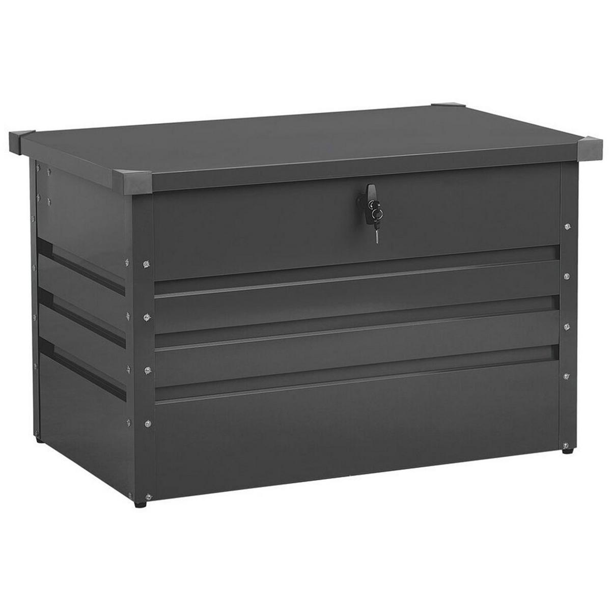 AUFLAGENBOX Stahl graphitgrau 100/62 cm Cebrosa - Graphitfarben, Metall (100/64/62cm) - Beliani