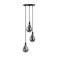 HÄNGELEUCHTE CELIA - Rauchgrau, 3-flammig - Grau, Glas (25/25/120cm) - Home Deluxe