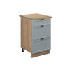 KÜCHENUNTERSCHRANK Fame-Line Hellblau-grau 50 cm, AP Eiche - Eiche Wotan/Blaugrau, Holzwerkstoff (50/82/60cm) - Vicco