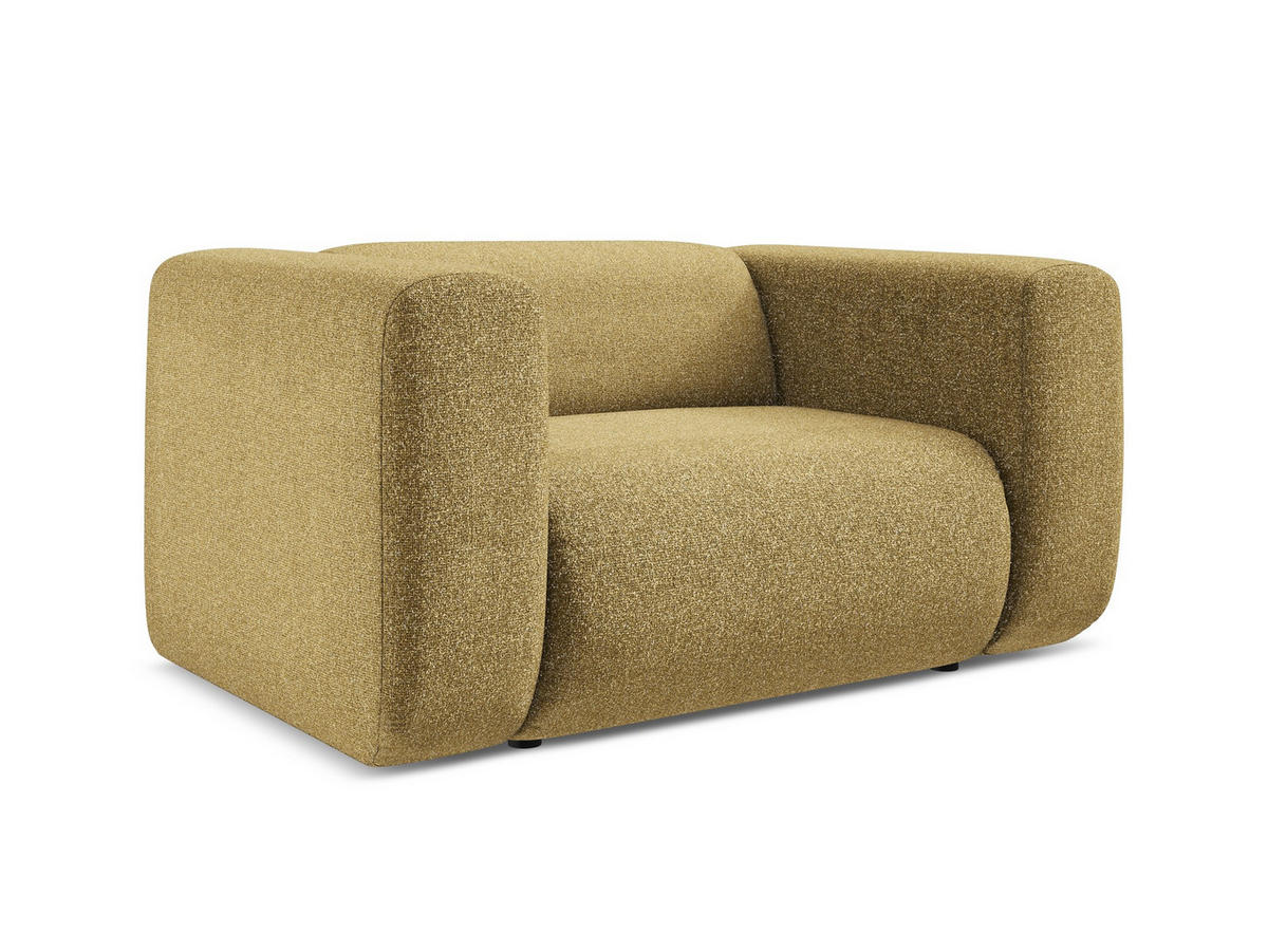 SESSEL Strukturstoff Stoff Gelb - Currygelb/Gelb, Kunststoff/Textil (137/70/89cm) - Makamii
