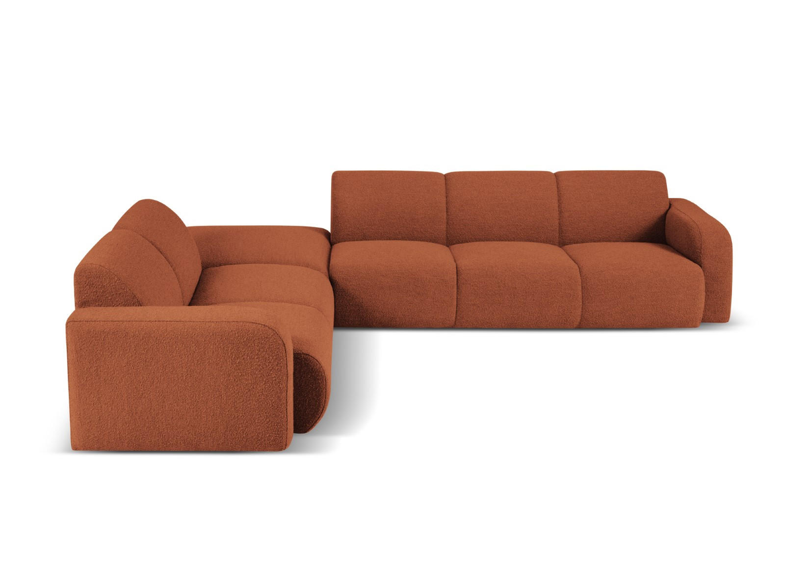 ECKSOFA links Molino aus Boucle braun 6 Sitzplätze - Braun, Textil (250/315cm) - Micadoni