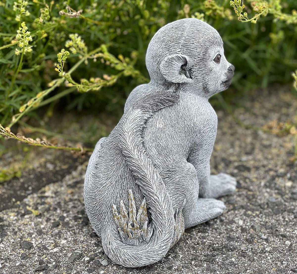 STEINFIGUR Totenkopfäffchen Affe frostfest Steinguss - Grau, Stein (16/16/12cm) - stoneandstyle