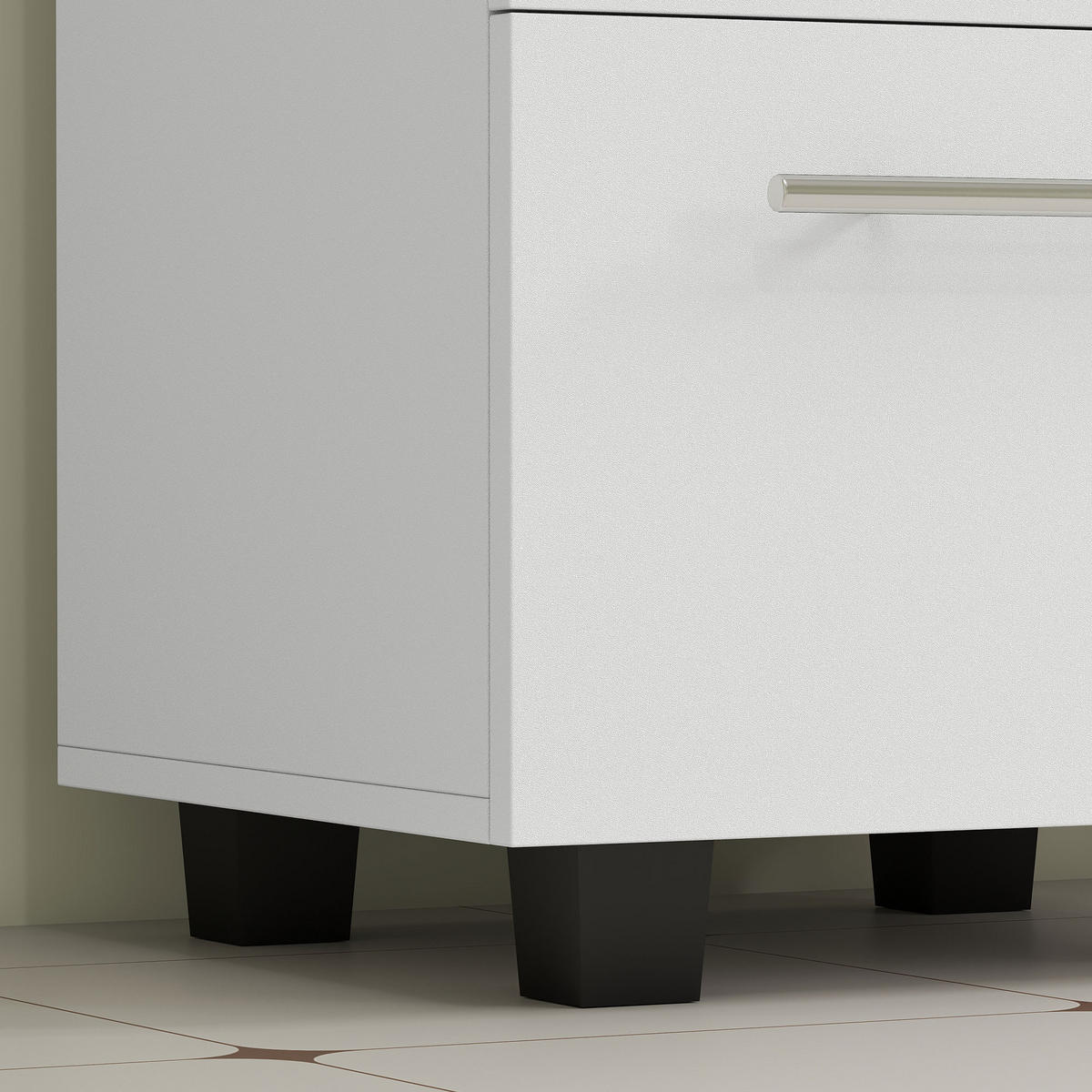 BADEZIMMERSCHRANK DE-09631 U-Ausschnitt mit Schublade Weiß - Weiß, Holzwerkstoff (41.5/59/35.5cm) - ComfortXL