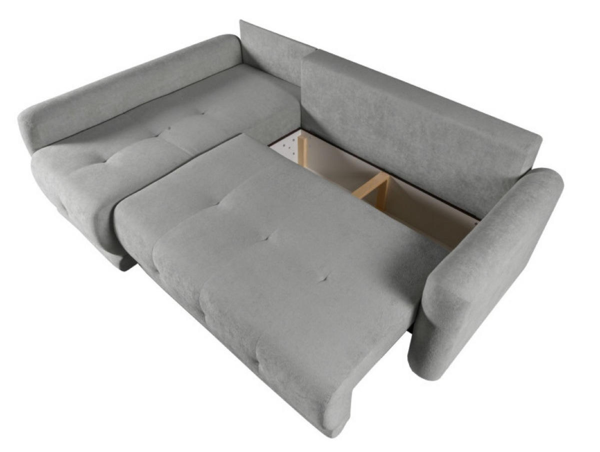ECKSOFA Grau ARIOS Mit Schlaffunktion Und Bettkasten - Graphitfarben, Textil (239/153cm) - Sepro Meble