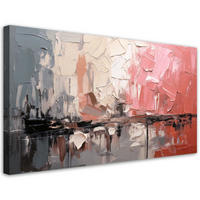 LEINWANDBILD Abstrakte Komposition Rosa 100x50cm - Rosa, Textil (100/50cm) - Feeby