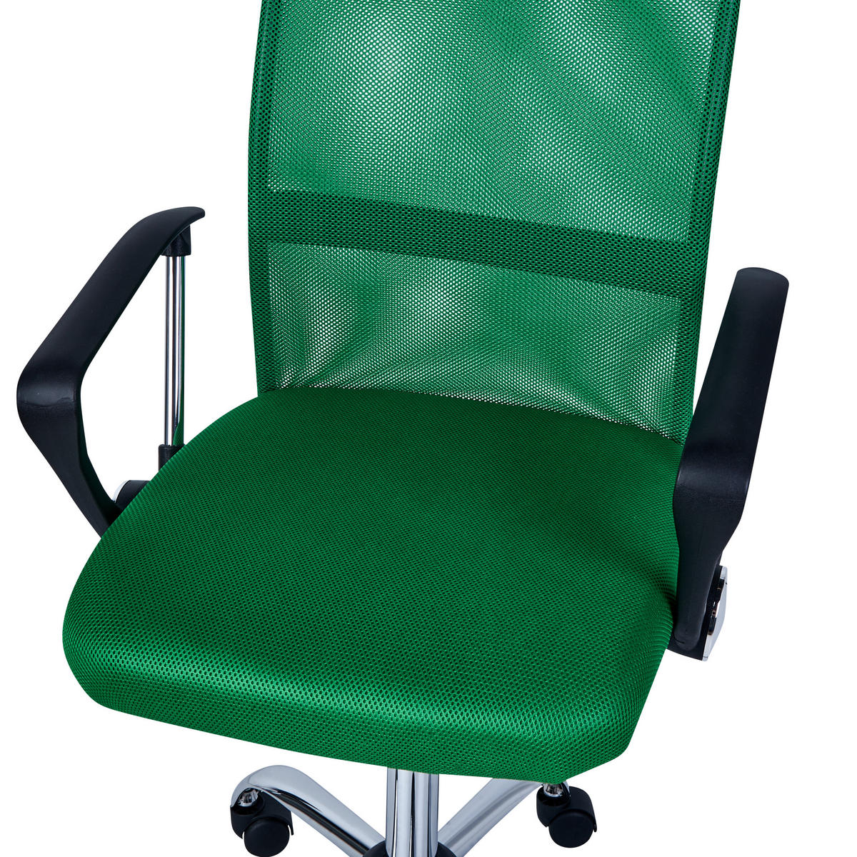 BÜROSTUHL Grün Best - Silberfarben/Schwarz, Textil (55/94/55cm) - Beliani