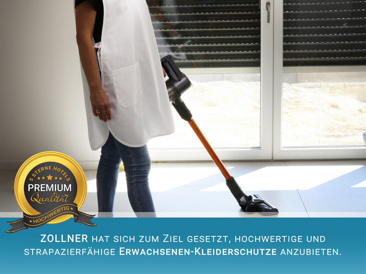 SCHÜRZE , onsize, 65% Polyester, 35% Baumwolle, Weiß - Weiß, Textil (62/90cm) - Zollner