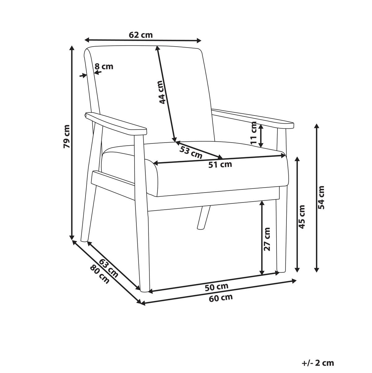 SESSEL Dunkelbraun/Grün Esrum - Braun/Grün, Textil (62/79/80cm) - Beliani