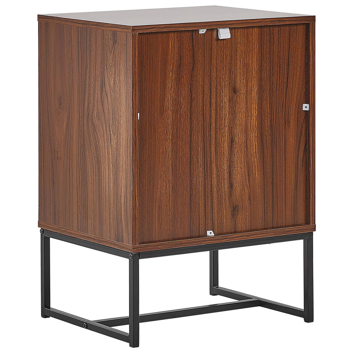 NACHTTISCH dunkler Holzfarbton/weiß 2 Schubladen Nueva - Dunkelbraun/Schwarz, Holzwerkstoff (49/69/38cm) - Beliani