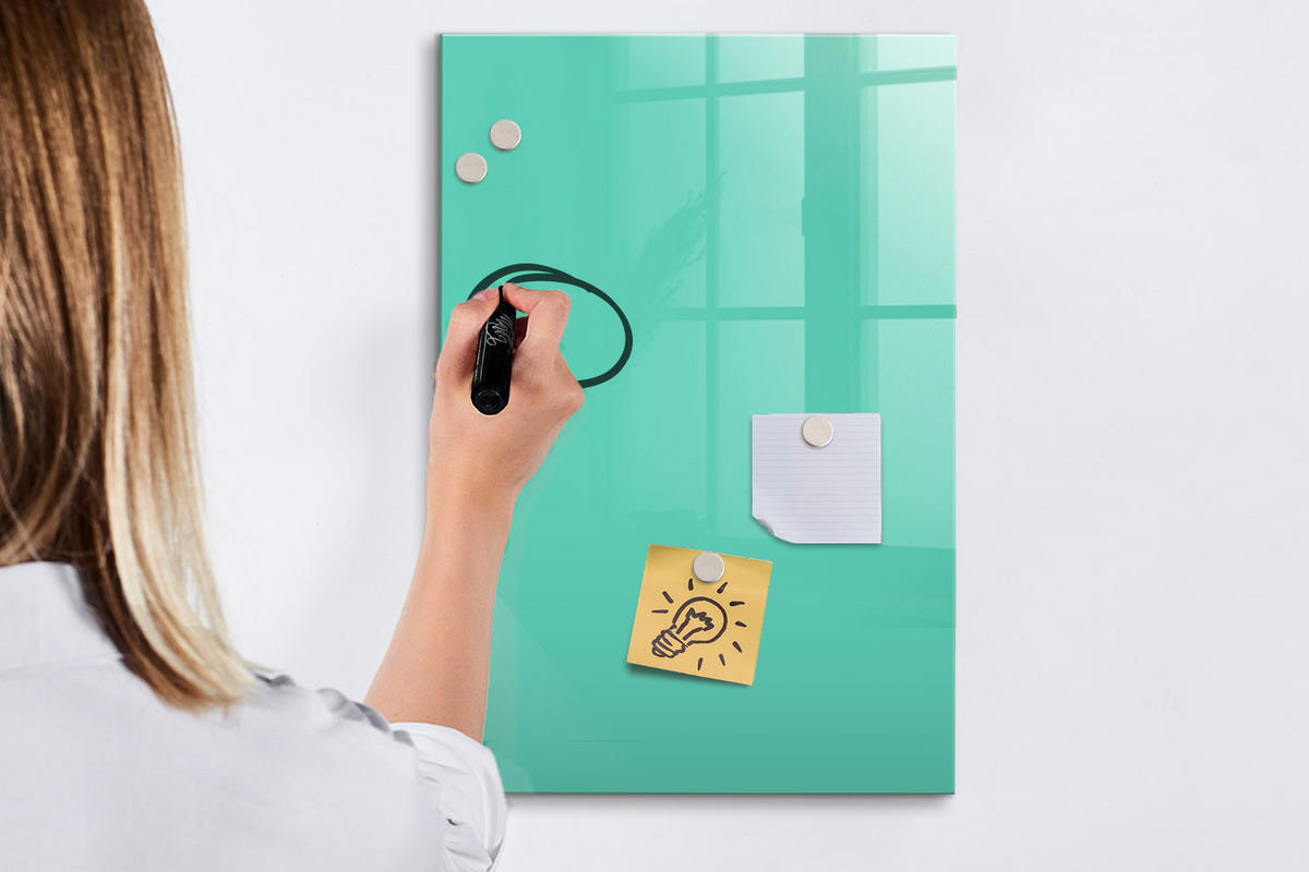 MAGNETTAFEL 40x60 Türkis schwarzer Marker - Türkis, Glas (40/0.4/60cm) - TULUP