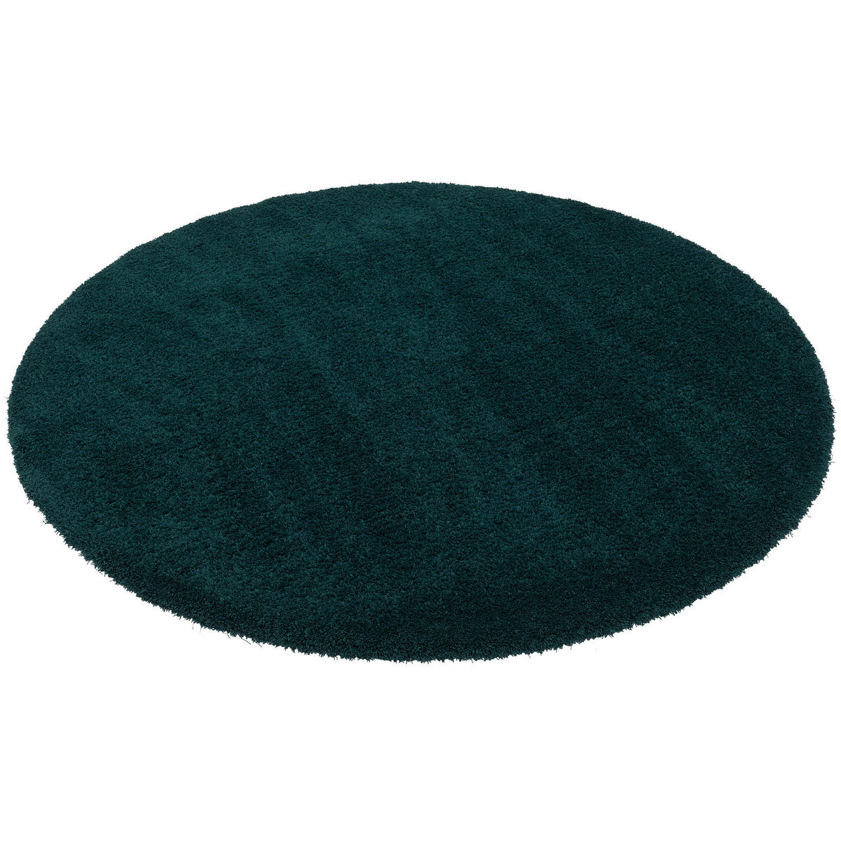 LUXUS HOCHFLOR LANGFLOR TEPPICH HARMONY RUND - Petrol, Textil (160/160cm) - Snapstyle
