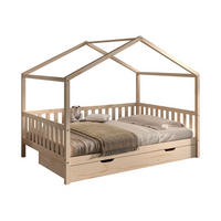 HAUSBETT Kapua 140x200 mit Bettschublade Kiefer Massivholz Natur - Kieferfarben, Holz (140/200cm) - 58aufmkessel