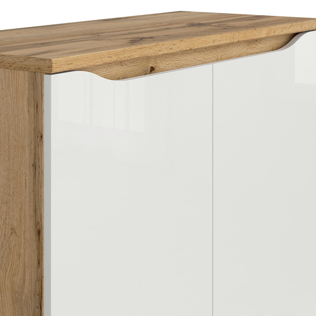SIDEBOARD June Weiß und Holz - Weiß, Holzwerkstoff (90/92/40cm) - Petits-meubles
