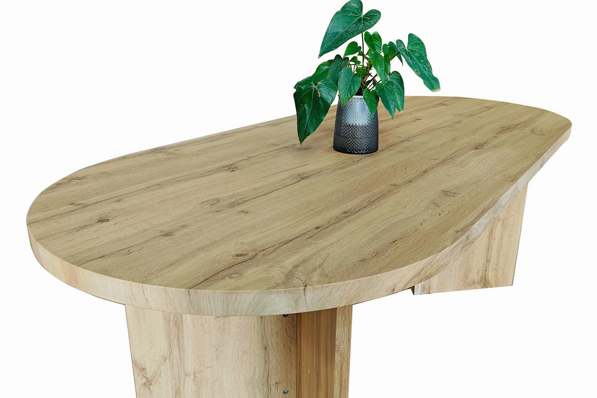 ESSTISCH OVI - Eichefarben/Beige, Holz (90/160/75cm) - SAM