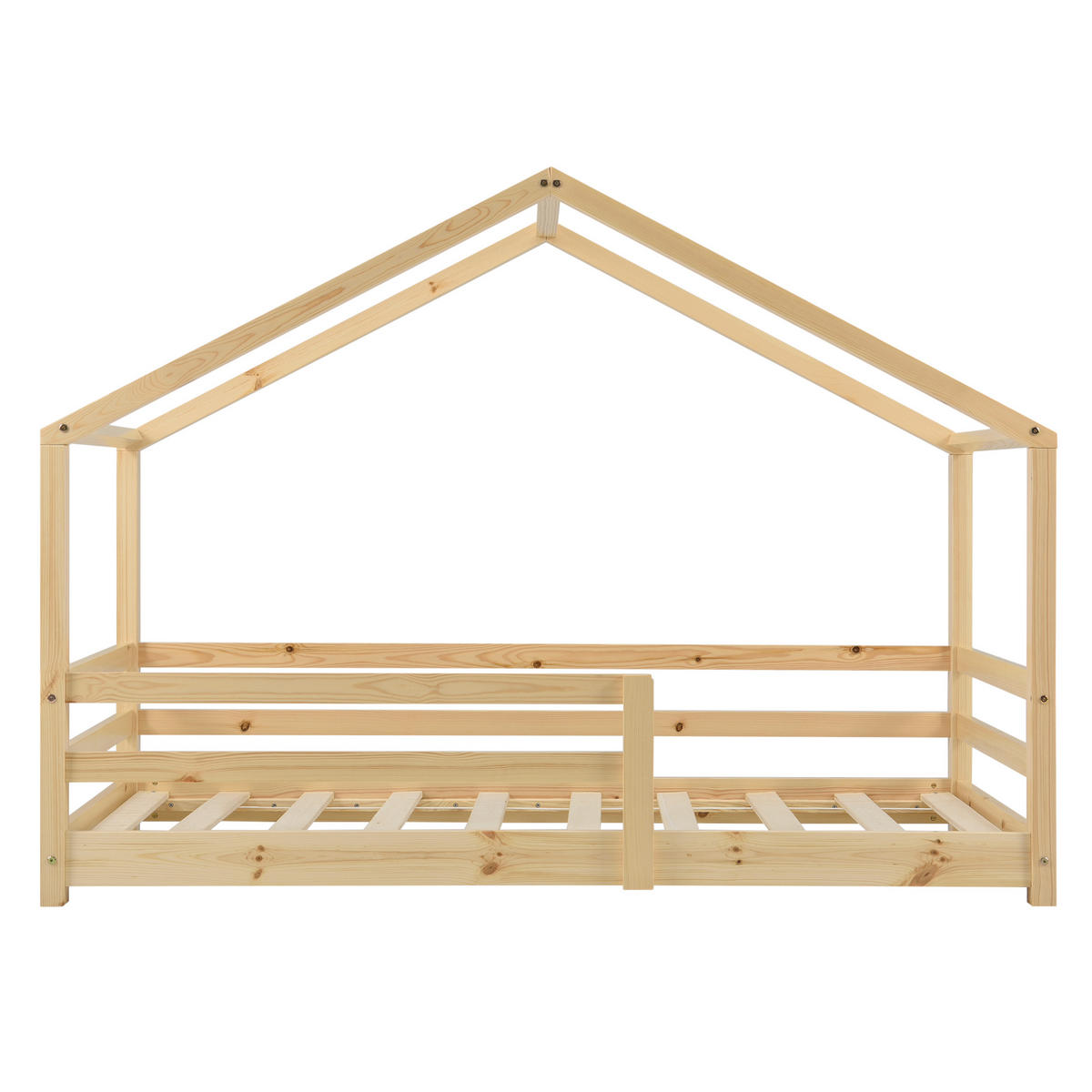 HAUSBETT Knätten - Naturfarben, Holz (80/160cm) - [en.casa]