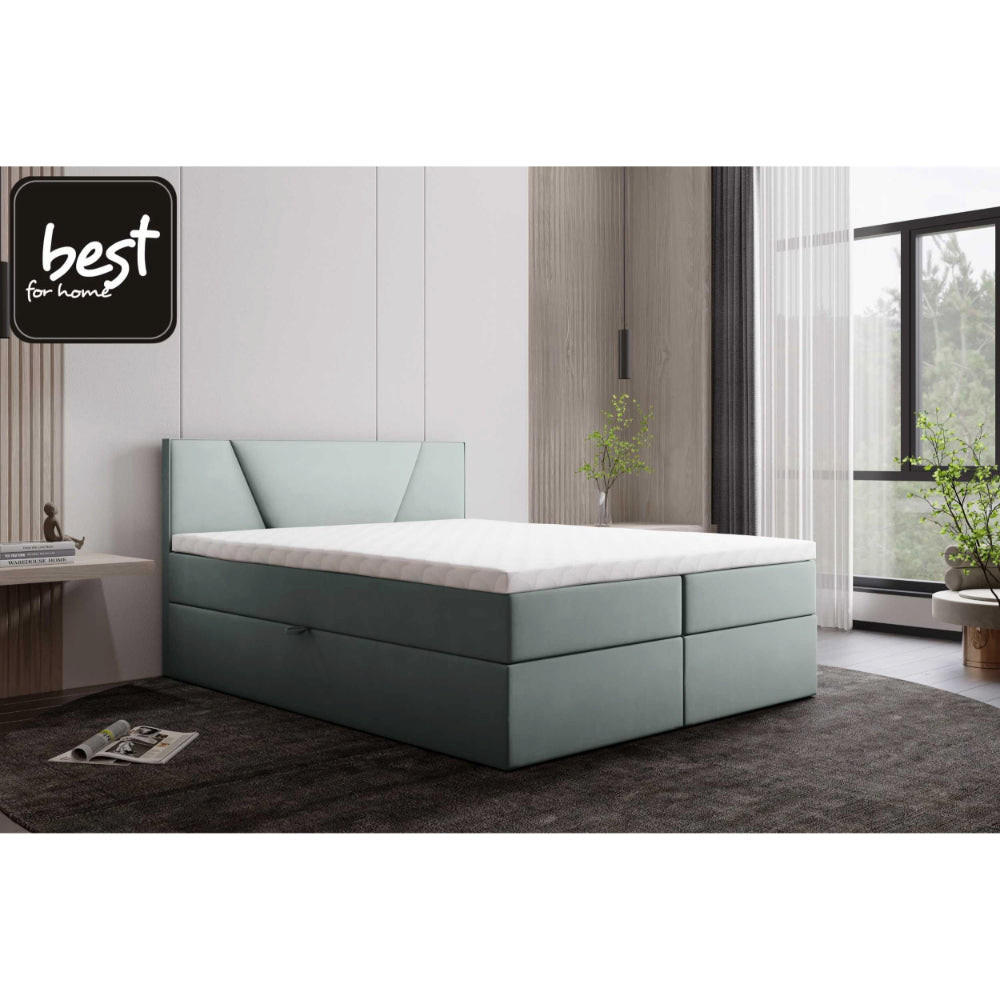 BOXBETT Jubilee Bonellfederkern inkl. Topper - Mintgrün, Holz/Holzwerkstoff (140/200cm) - Best For Home