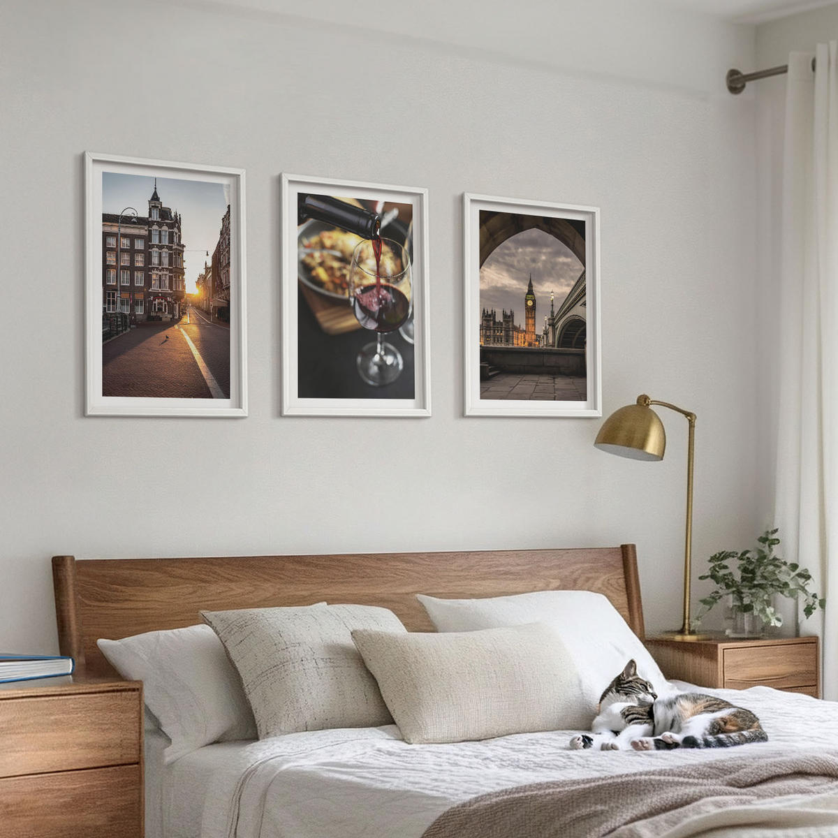 WANDBILDER 3er-Set - 40x60 cm Weißer Rahmen - Bilder von Essen in der Stadt London - Weiß, Kunststoff (40/60cm) - ArtPrintCave