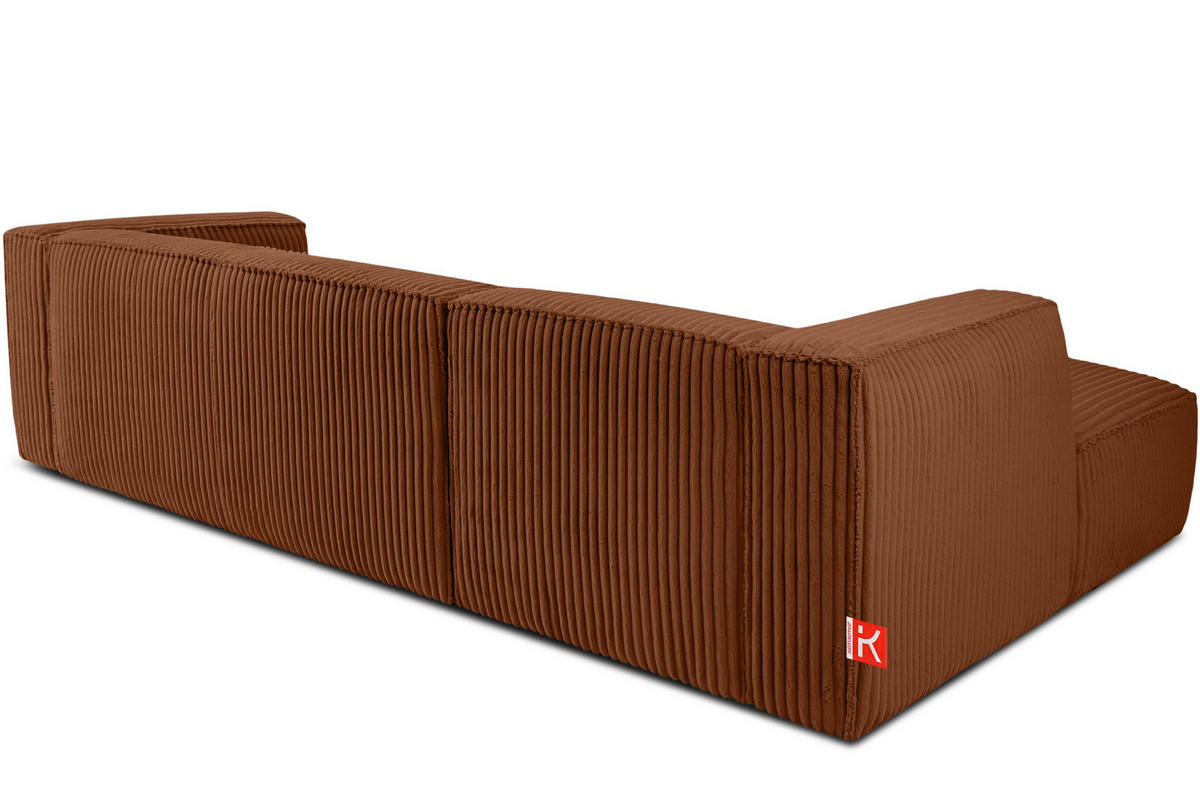 ECKSOFA-LINKS FEROX Modern, Cord-Stoff, rot - Rot, Textil (305/175cm) - KONSIMO®