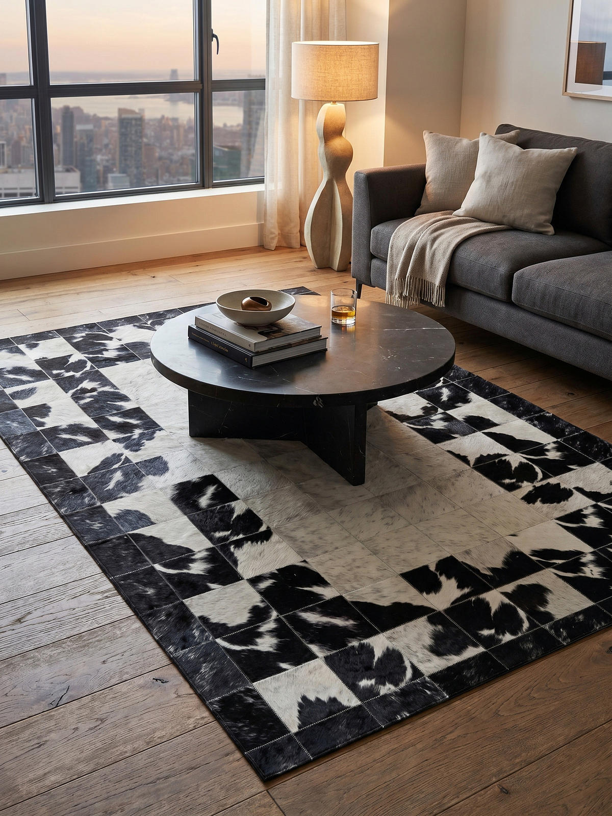 TEPPICH Flachgewebe Waschbar PIZOL in Schwarz, im Patchwork-Stil, 140 x 200 cm - Schwarz, Textil (140/200cm) - KADIMA DESIGN