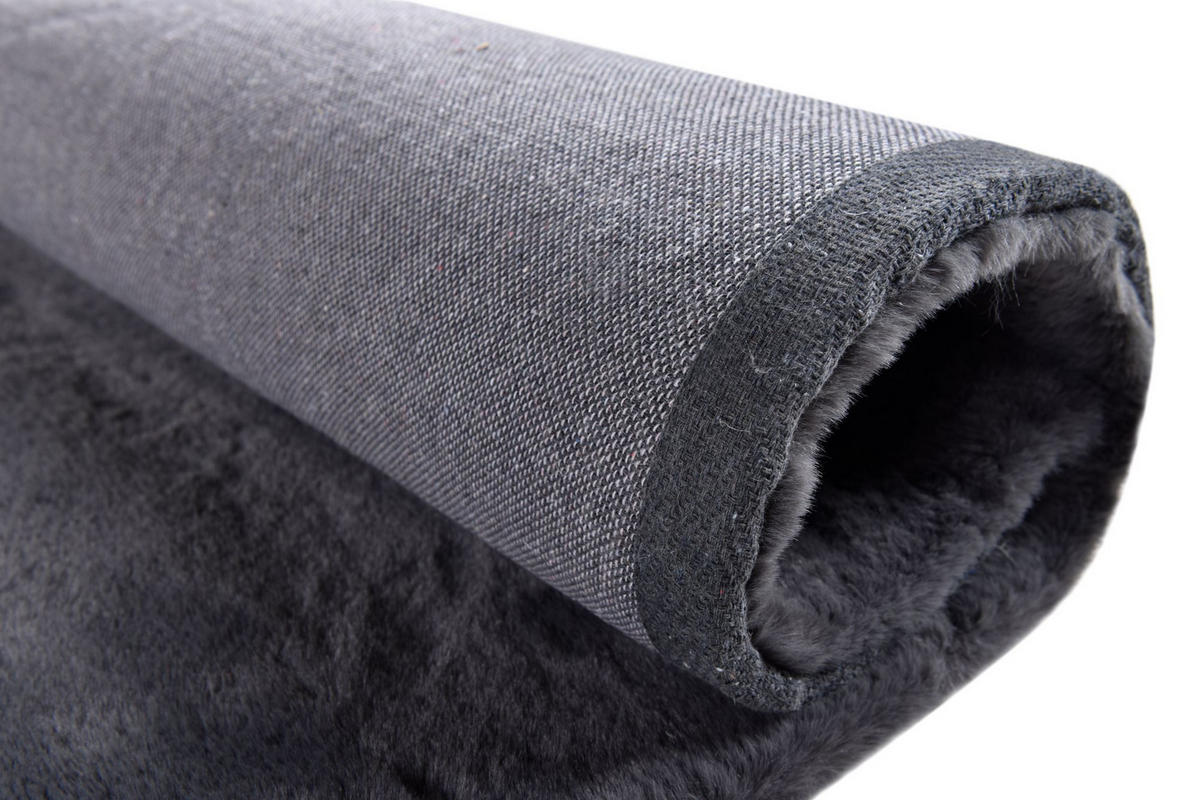 KUNSTFELLTEPPICH Chiara 90x160 cm - Anthrazit, Textil (90/160cm) - Gino Falcone