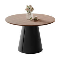 AUSZIEHTISCH BASE 120-196/76 cm, Schwarz / Franklin-Nussbaum - Nussbaumfarben/Schwarz, Holzwerkstoff/Metall (120/120/76cm) - Idohome