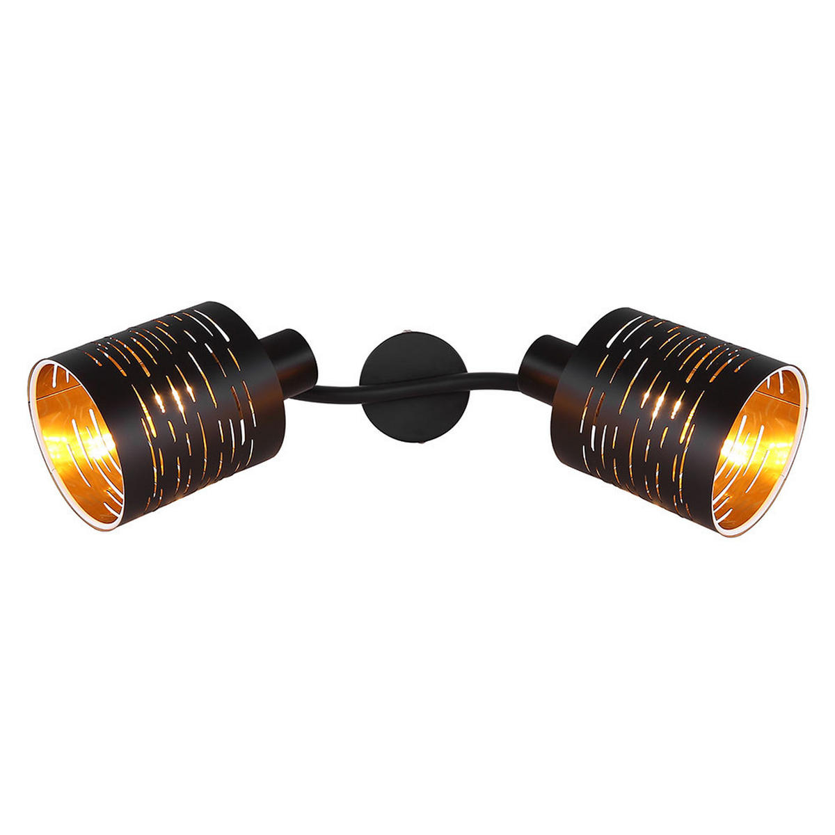 LED DECKENLEUCHTE TUNNO Schwarz Gold Metall - Schwarz, Metall (29.6/10/16cm)