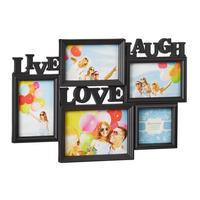 BILDERRAHMEN - Schwarz, Wellpappe/Kunststoff (45.5/31/2cm) - Relaxdays