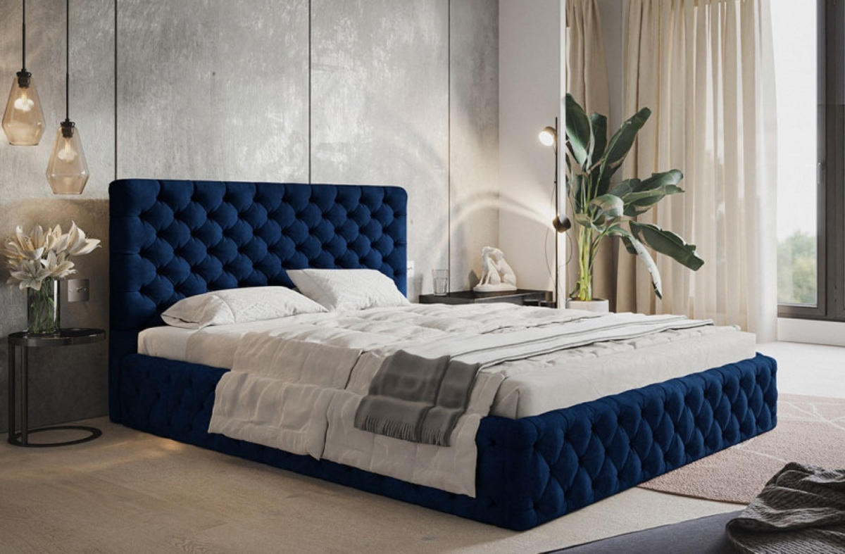 BETT Blau SIM 8 180x200 cm - Blau/Schwarz, Kunststoff/Textil (180/200cm) - Sepro Meble