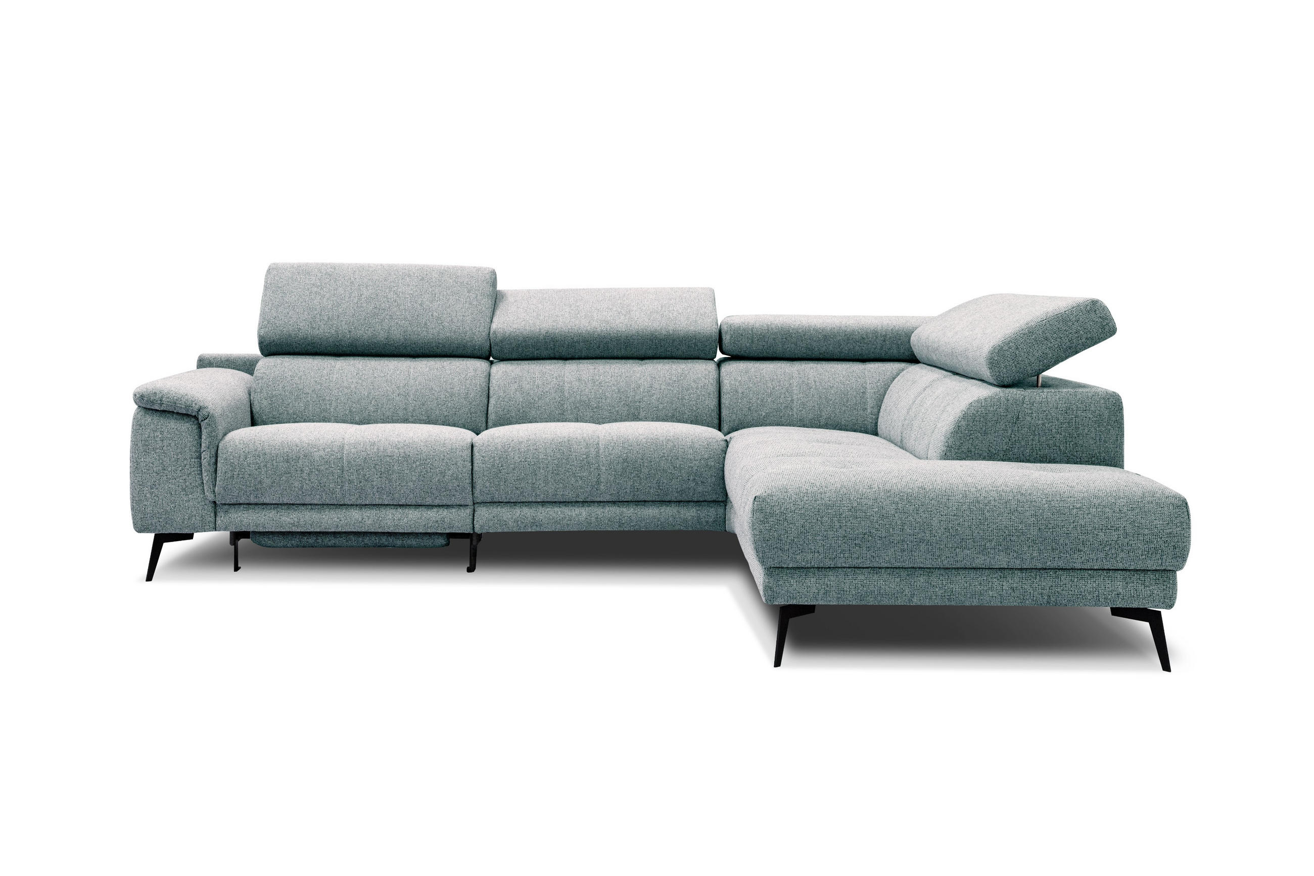 ECKSOFA FIERO 5-Sitzer mit 1 Relaxfunktion, mintgrün - Mintgrün, Holzwerkstoff/Textil (290/228cm) - Courtois Laville