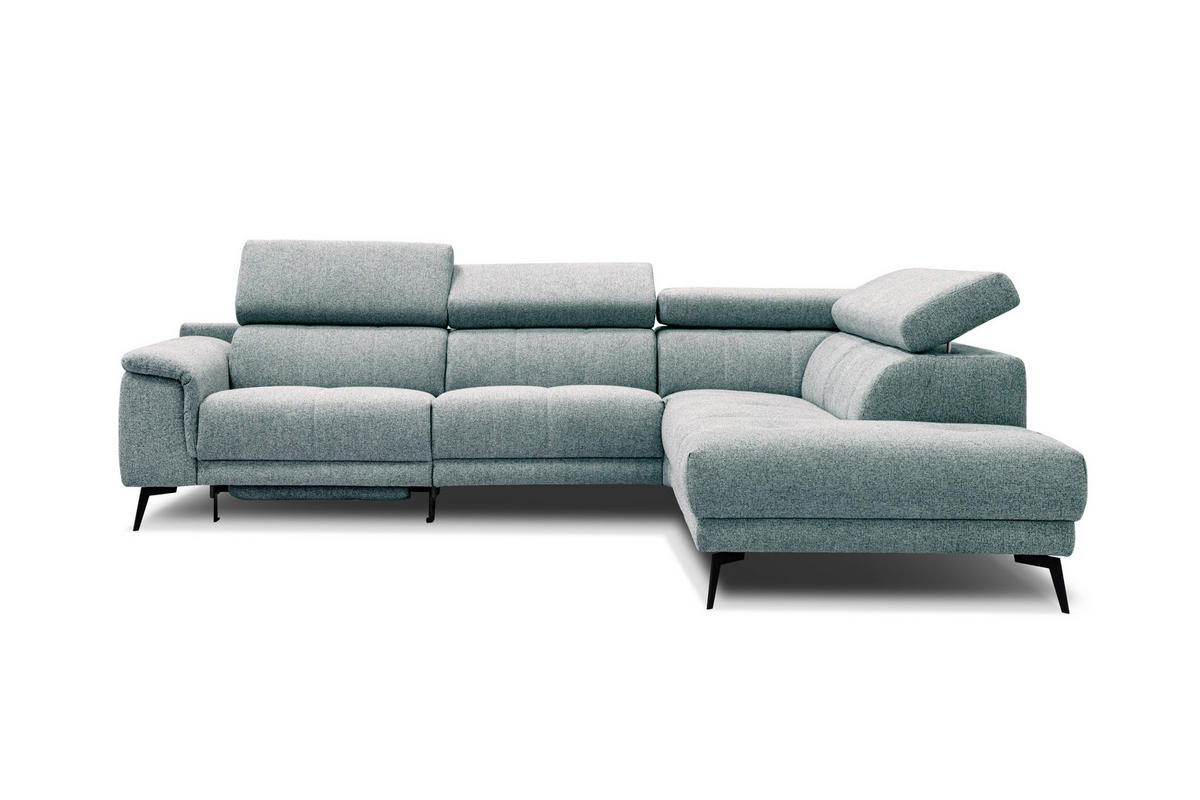 ECKSOFA FIERO 5-Sitzer mit 1 Relaxfunktion, mintgrün - Mintgrün, Holzwerkstoff/Textil (290/228cm) - Courtois Laville