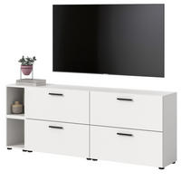 TV-LOWBOARD weiß 176 cm, Fernsehtisch hängend / stehend - Schwarz/Weiß, Holzwerkstoff/Kunststoff (176/67/34cm) - Inn.Furn