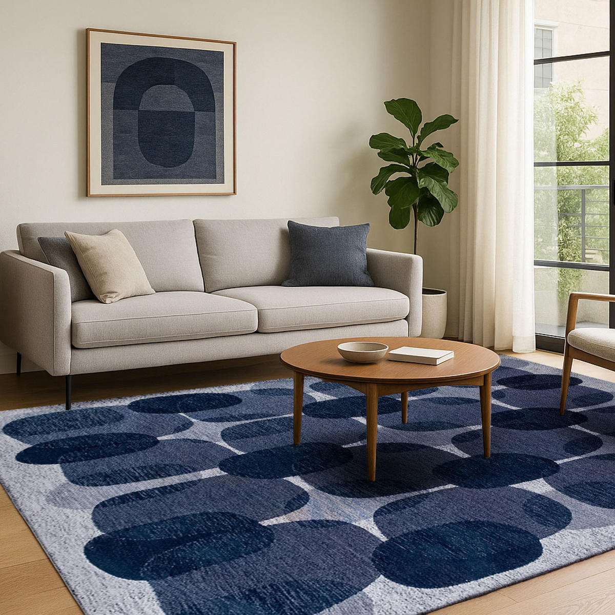 TEPPICH Cafe Night Shift 170/240 cm - Blau, Textil (170/240cm) - Lola&Moi