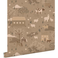 TAPETE Bauernhof 50 x 900 cm - Braun, Papier (50/0.1cm) - ESTAhome