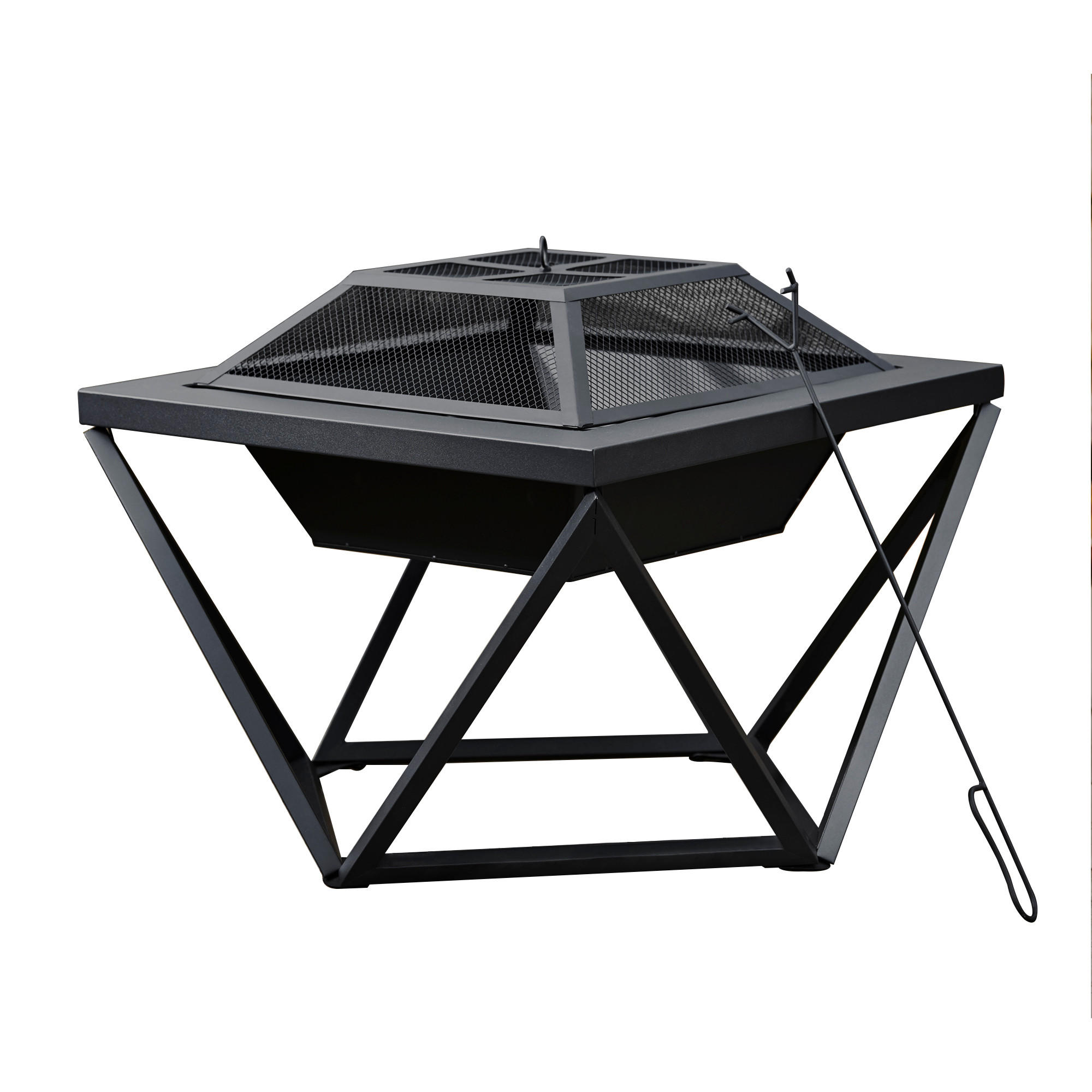 FEUERSTELLE Holz 60 cm - Grau, Metall (60/52/60cm) - Teamson Home