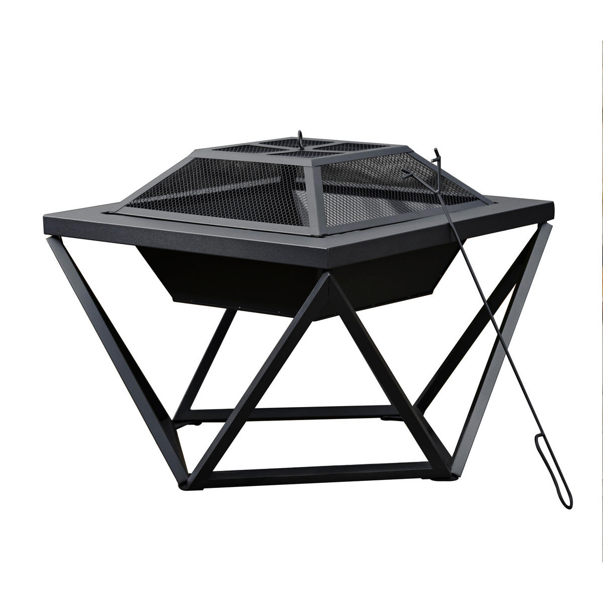 FEUERSTELLE Holz 60 cm - Grau, Metall (60/52/60cm) - Teamson Home