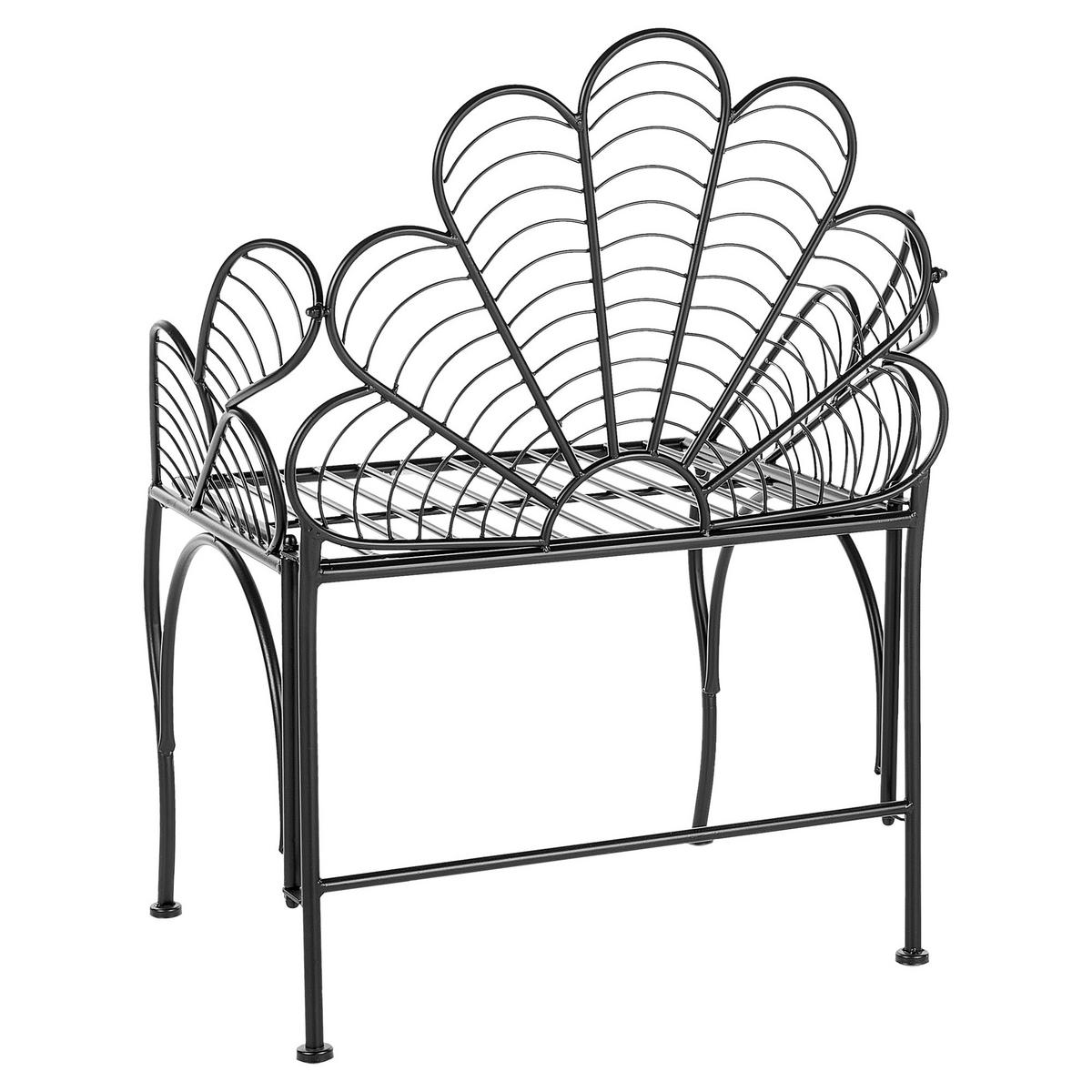 GARTENSTUHL Metall schwarz Liguria - Schwarz, Metall (71/91/49cm) - Beliani