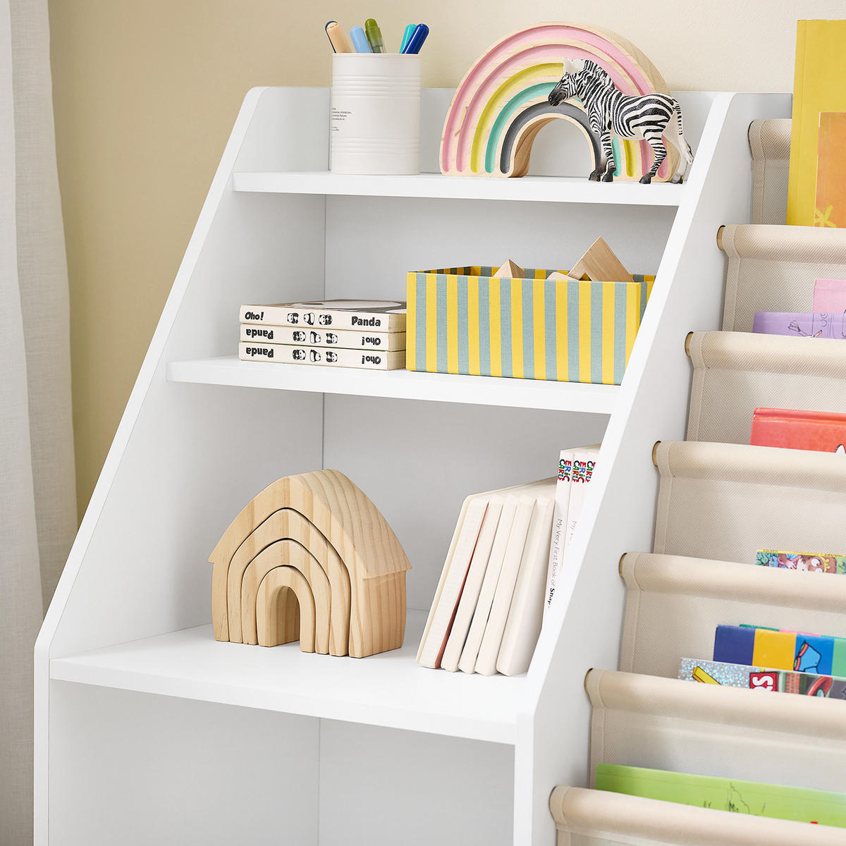 BÜCHERREGAL Kinder Weiß - Weiß, Holzwerkstoff (80/80/40cm) - SoBuy