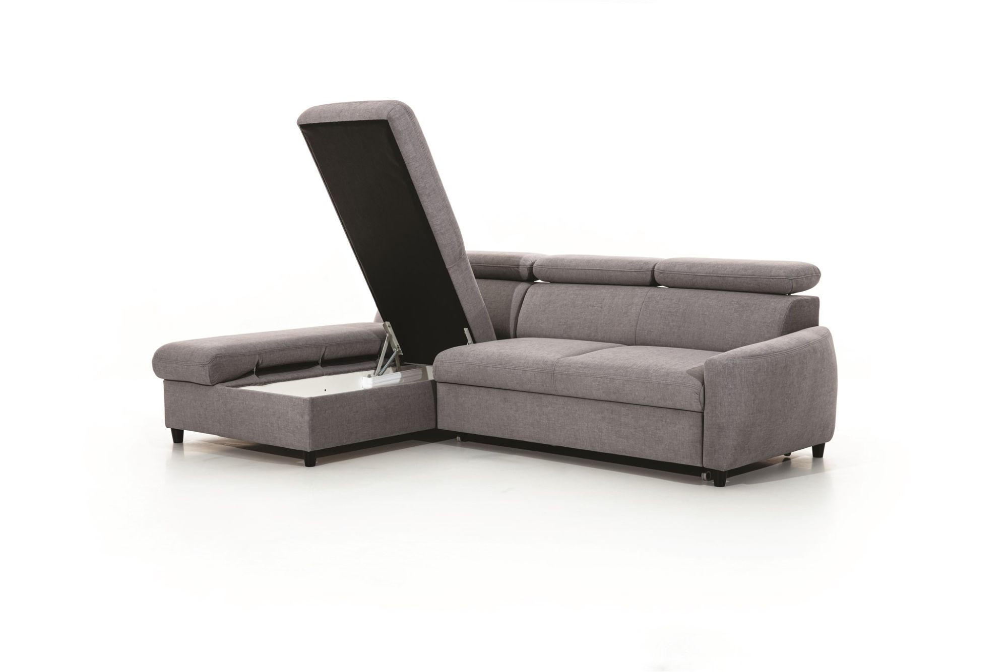 Thumbnail - Fun Möbel Ecksofa, Dunkelblau, Textil, L-Form, 260x170 cm, Wohnzimmer, Sofas & Couches, Wohnlandschaften, Ecksofas