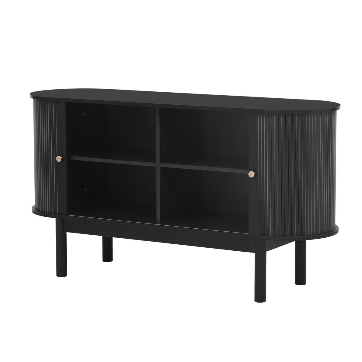 SIDEBOARD Schwarz 138/43/75 cm - Schwarz, Holzwerkstoff (43/75/138cm) - Urban Meuble