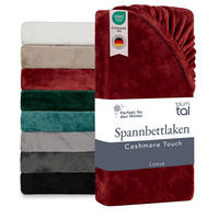 SPANNBETTLAKEN Cashmere Touch 120 x 200 cm Plüsch Rot - Dunkelrot, Textil (200/120cm) - Blumtal