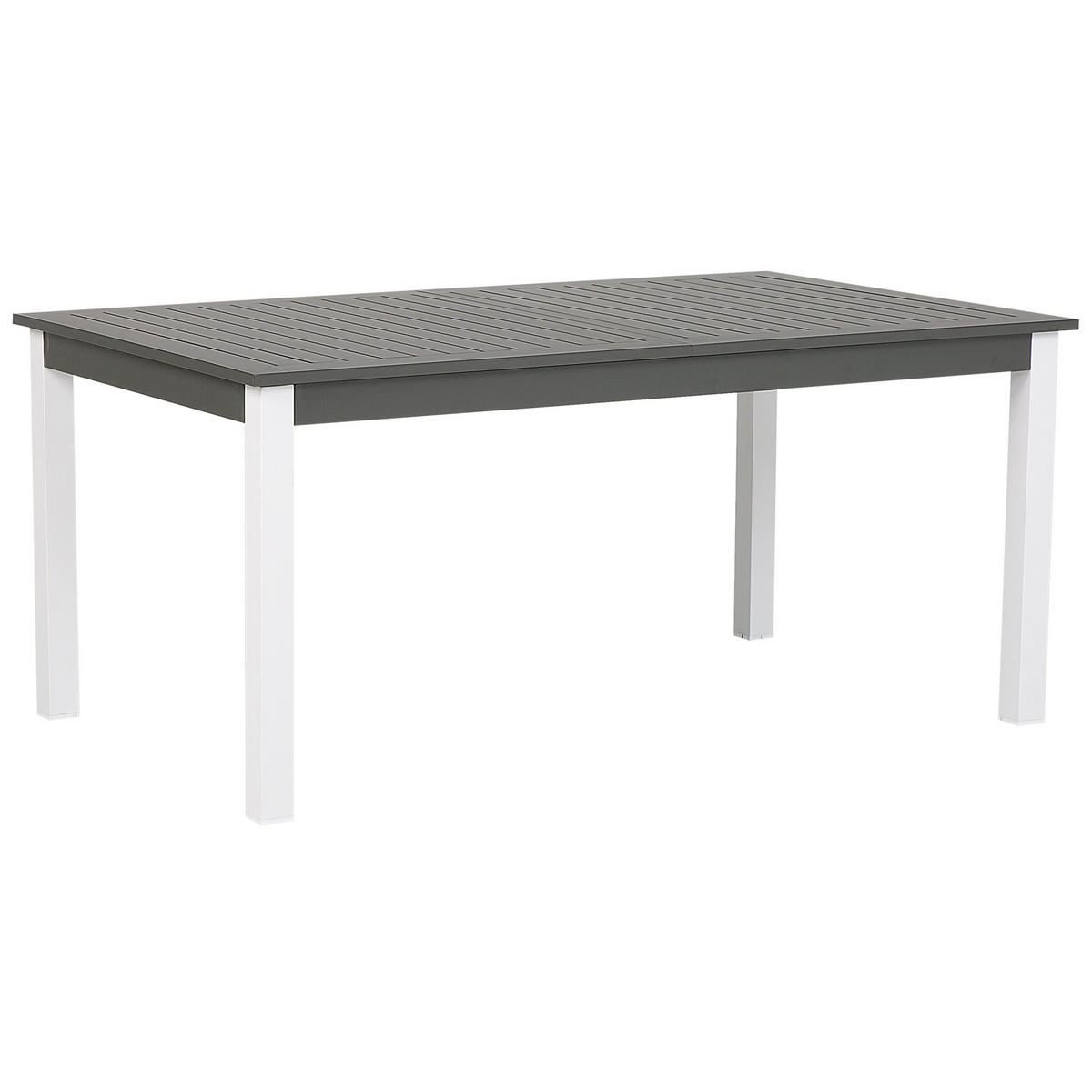 GARTENMÖBEL SET 8-Sitzer Aluminium dunkelgrau Pancole - Weiß/Grau, Metall - Beliani
