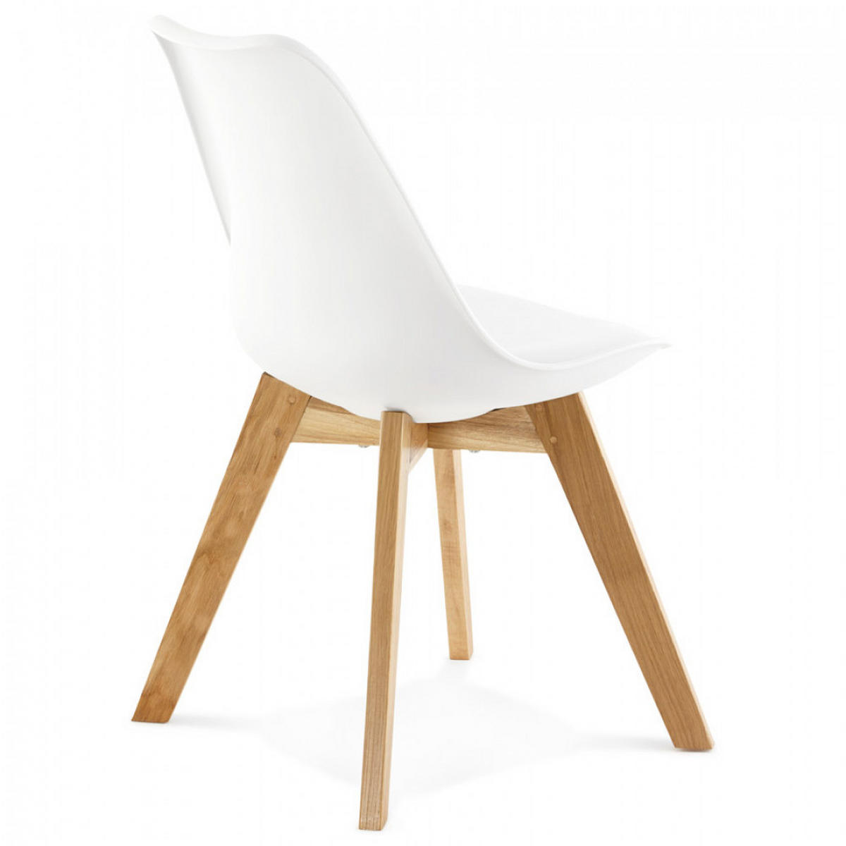 STUHL Weiß 48x83x56cm - Eichefarben/Weiß, Leder/Holz (48/83/56cm) - AlterEgo